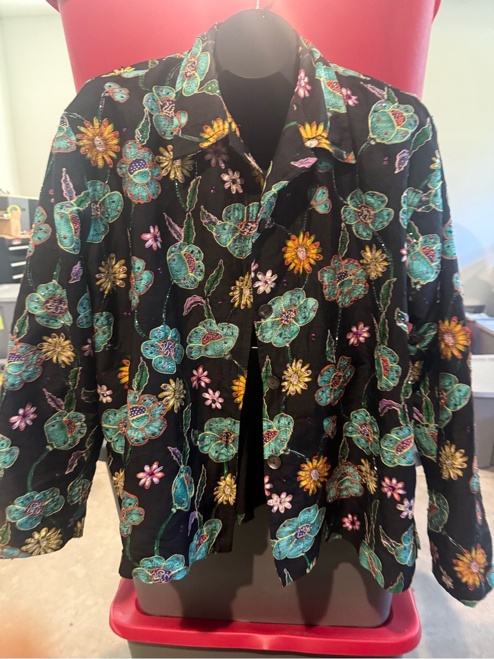 Embroidered Floral Black Jacket p73